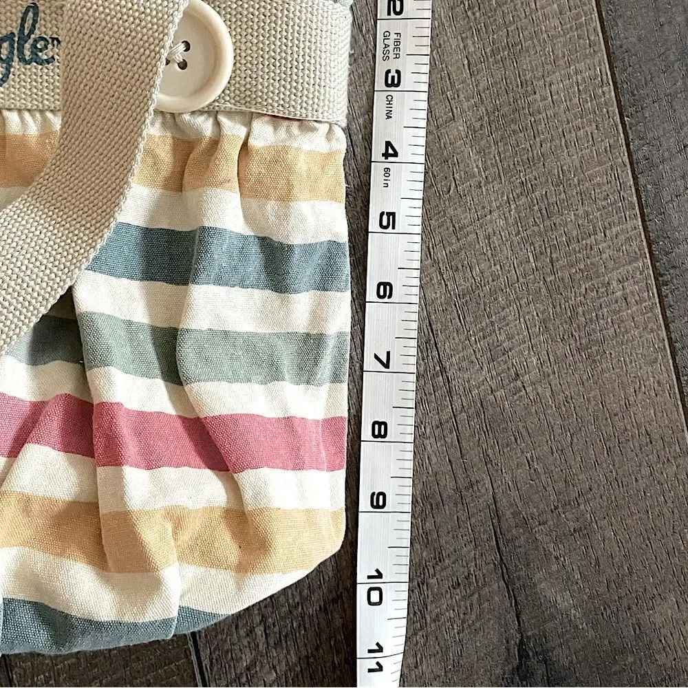 American Eagle Striped Bag. 14 x 10.5 inches, multiple pockets.